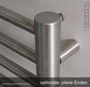 Handtuchheizkrper V4A Edelstahl 500x1740mm + Mittelanschluss + obere plane Enden