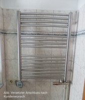 600x790mm Badheizkrper Edelstahl Mittelanschluss optional